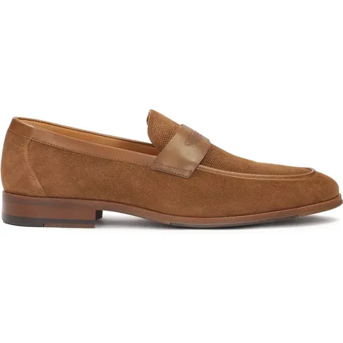 Braune Wildleder-Loafer mit Perforationen , Herren, Größe: 40 EU - Kazar - Modalova