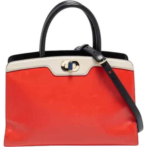 Pre-owned Tote Bags, female, , Size: ONE SIZE Pre-owned Leather totes - Bvlgari Vintage - Modalova