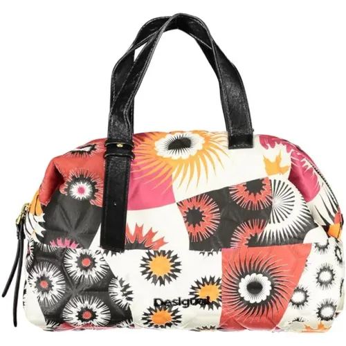 Black Polyethylene Shoulder Bag Contrast Details Zip Logo , female, Sizes: ONE SIZE - Desigual - Modalova