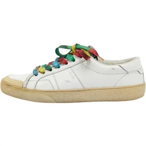 Pre-owned Sneakers, female, , Size: 7 1/2 US Pre-owned Leather sneakers - Yves Saint Laurent Vintage - Modalova