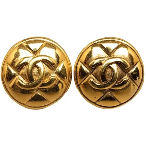 Pre-owned Jewellery, female, , Size: ONE SIZE Pre-owned Gold earrings - Chanel Vintage - Modalova