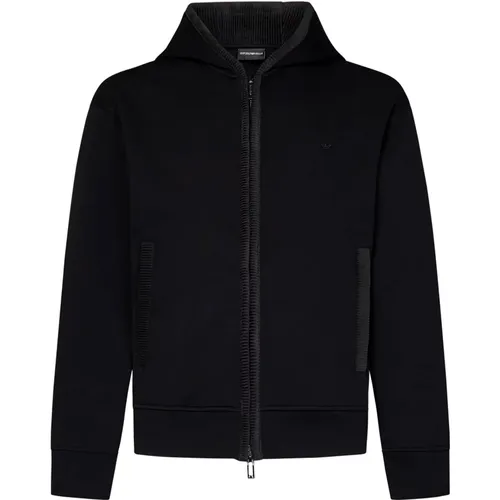 Sweater with Zipper and Hood , male, Sizes: S - Emporio Armani - Modalova