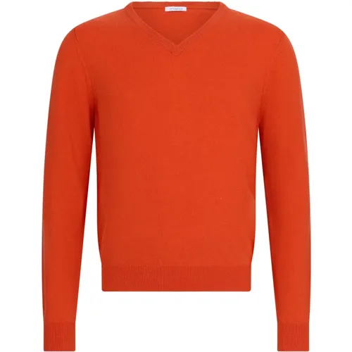 Cashmere Knitwear, male, , Size: S Cashmere V-neck Sweater - Malo - Modalova