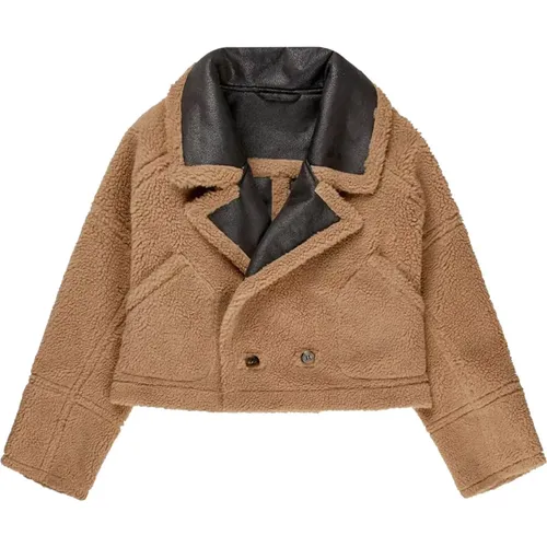 Blazers, female, , Size: L Reversible Teddy Jacket Camel - Munthe - Modalova