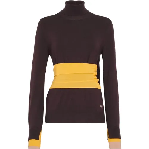 Lila Wollstrick Rollkragenpullover - Fendi - Modalova