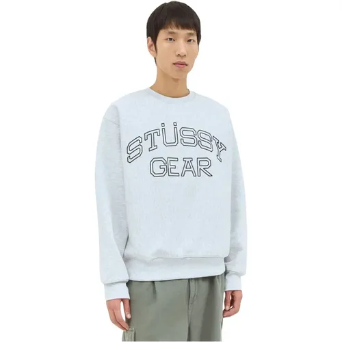 Baumwoll-Fleece Crewneck Sweatshirt mit Logo - Stüssy - Modalova