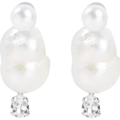 Pearl Drop Earrings Crystal Embellishment , female, Sizes: ONE SIZE - Simone Rocha - Modalova