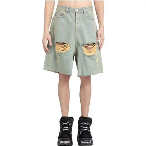 Blaue Sand Zerstörte Baggy Shorts - Vetements - Modalova