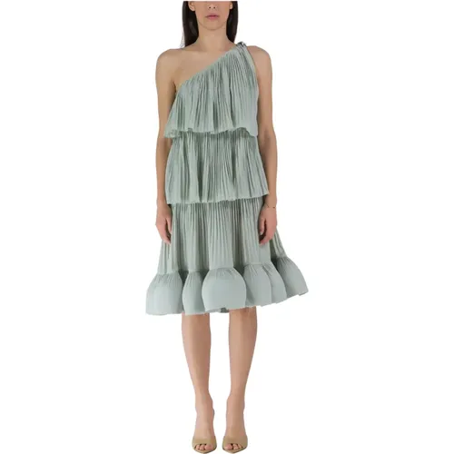 Elegant One-Shoulder Pleated Dress , female, Sizes: XS, S - Lanvin - Modalova