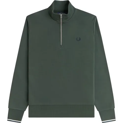 Zip-throughs, male, , Size: M Half-zip Sweatshirt - Fred Perry - Modalova