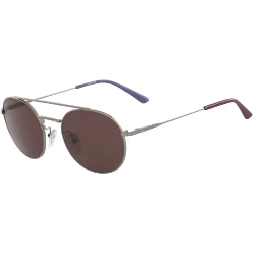 Stilvolle Ck18116S-008 Sonnenbrille in Braun , unisex, Größe: 52 MM - Calvin Klein - Modalova