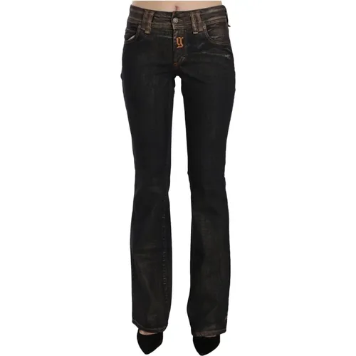 Schwarze Gewaschene Mid Waist Flared Denim Hose , Damen, Größe: W25 - John Galliano - Modalova