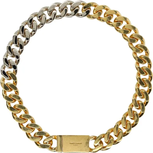 Gold & Silver Chain Necklace Jewelry , female, Sizes: M - Saint Laurent - Modalova