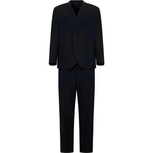 Single Breasted Suits, male, , Size: M Tailored Suit Rounded Profiles - Giorgio Armani - Modalova