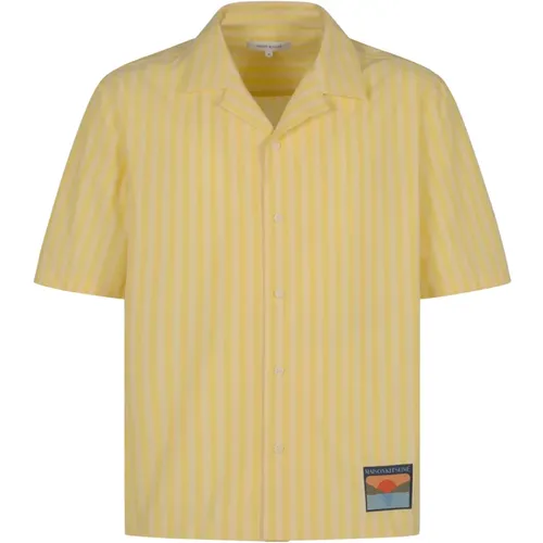 Light Yellow Resort Shirt , male, Sizes: S, M - Maison Kitsuné - Modalova
