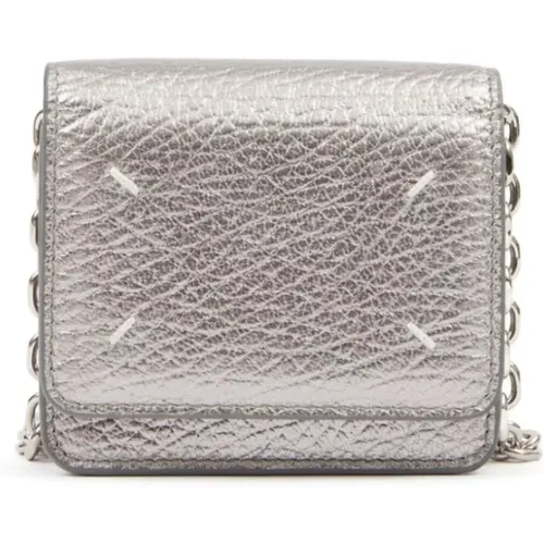 Metallic Effect Wallets with Chain Strap , male, Sizes: ONE SIZE - Maison Margiela - Modalova