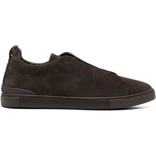 Leather Sneakers with XXX Logo , male, Sizes: 7 UK, 6 UK, 8 UK, 10 UK - Z Zegna - Modalova