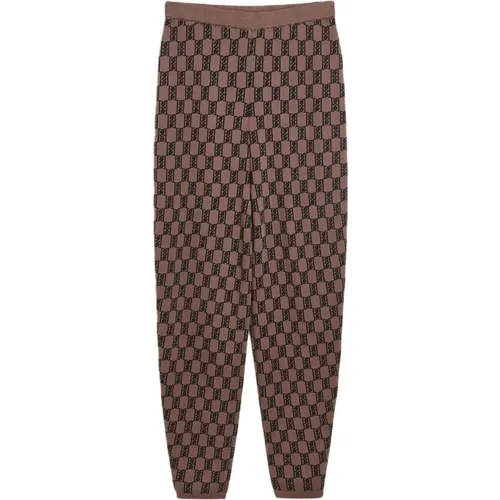 Bequeme dunkle Mahagoni-Sweatpants , Damen, Größe: L - By Malene Birger - Modalova