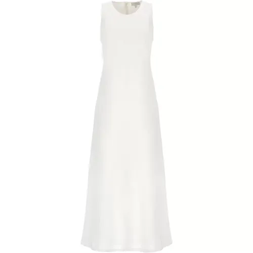 Weiße Leinen Viskose Langes Kleid Frau , Damen, Größe: XS - Antonelli Firenze - Modalova