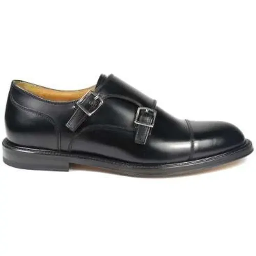 Leather Double Buckle Shoe , male, Sizes: 7 UK - Green George - Modalova