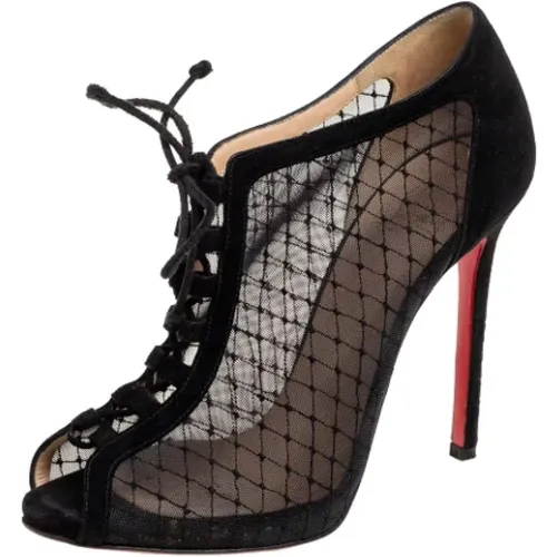 Pre-owned Boots, female, , Size: 8 1/2 US Pre-owned Mesh boots - Christian Louboutin Pre-owned - Modalova