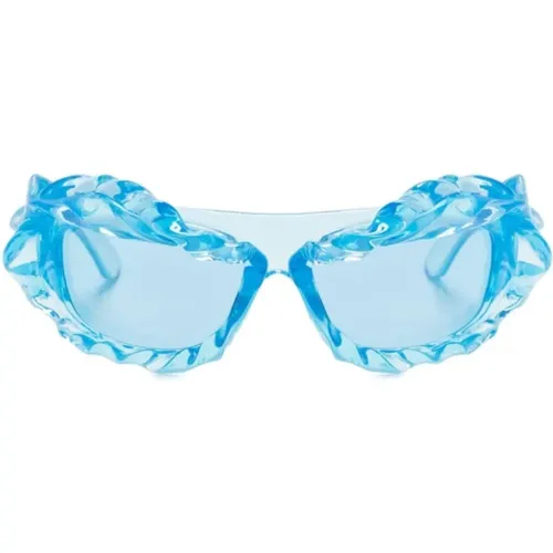 Klare blaue quadratische Sonnenbrille , Damen, Größe: ONE Size - Ottolinger - Modalova