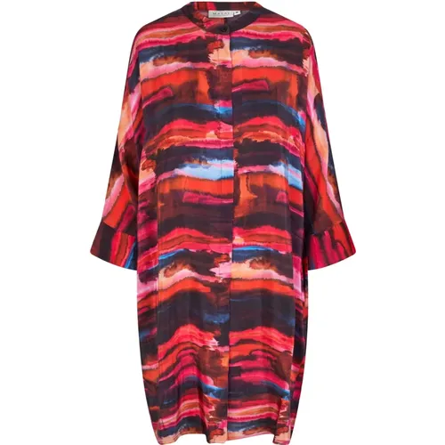 Oversized Shirt Dress Sun Tomato , female, Sizes: S, 2XL, XS, L, XL - Masai - Modalova