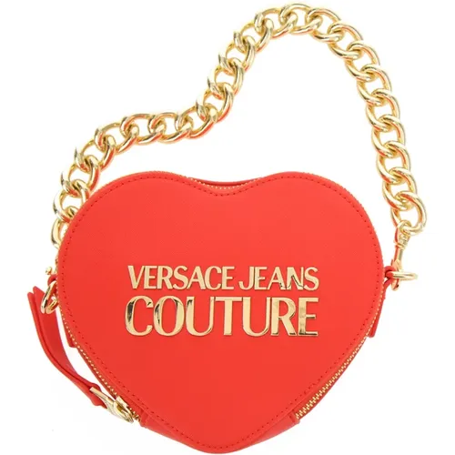 Handbags, female, , Size: ONE SIZE Heart Logo Lock Bag Magenta - Versace Jeans Couture - Modalova