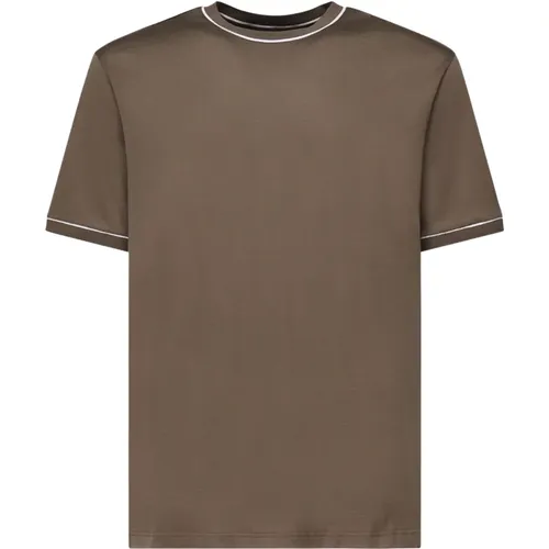 T-Shirts, male, , Size: M Cotton T-shirts and Polos Cocoa - Eleventy - Modalova