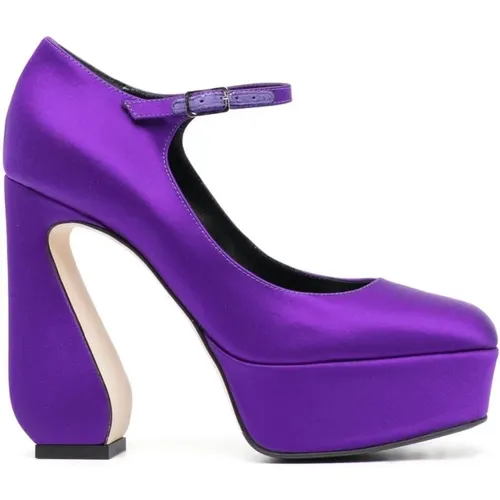 Pumps, female, , Size: 9 US Violet Sabot T 90 Heel - Sergio Rossi - Modalova