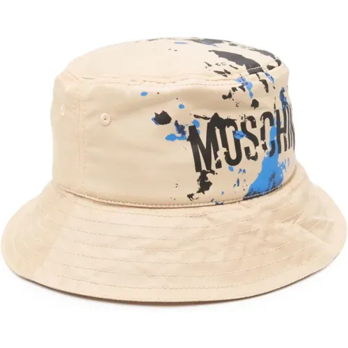 Hats, male, , Size: L Shell Paint Splatter Hat - Moschino - Modalova