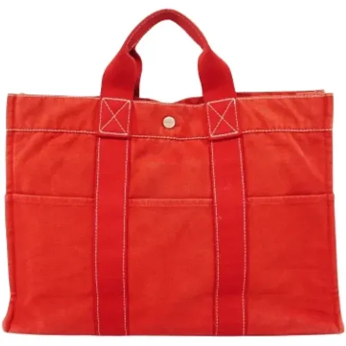 Pre-owned Tote Bags, female, , Size: ONE SIZE Pre-owned Canvas handbags - Hermès Vintage - Modalova