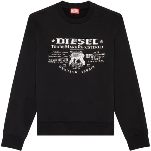 Sweatshirt mit Grafikdruck , Herren, Größe: 2XL - Diesel - Modalova