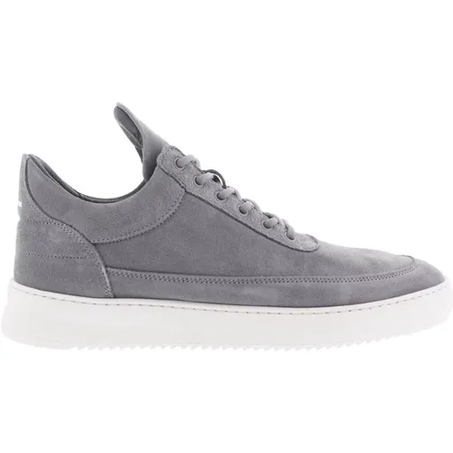 Graue Wildleder Low Top Sneakers , Herren, Größe: 40 EU - Filling Pieces - Modalova