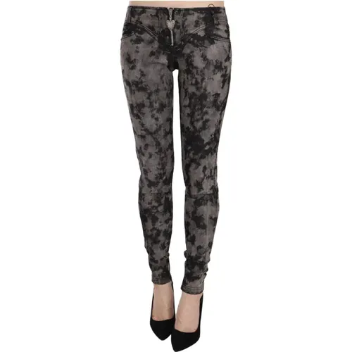 Black Gray Faded Low Waist Skinny Denim Hosen Jeans , Damen, Größe: W26 - Just Cavalli - Modalova