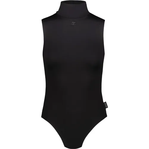 Mockneck Techno Jersey Bodysuit , Damen, Größe: M - Courrèges - Modalova