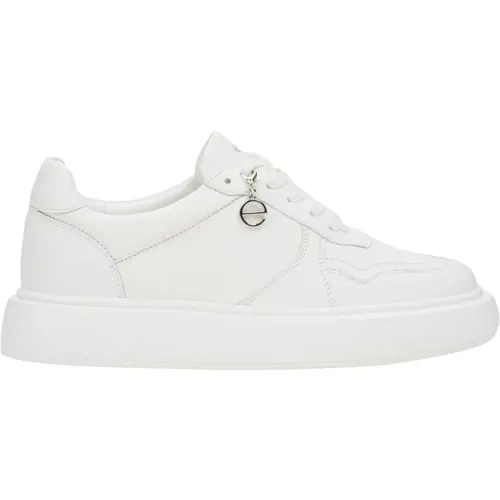 Sneakers, female, , Size: 10 US Leather Sneakers with Flexible Sole - Estro - Modalova