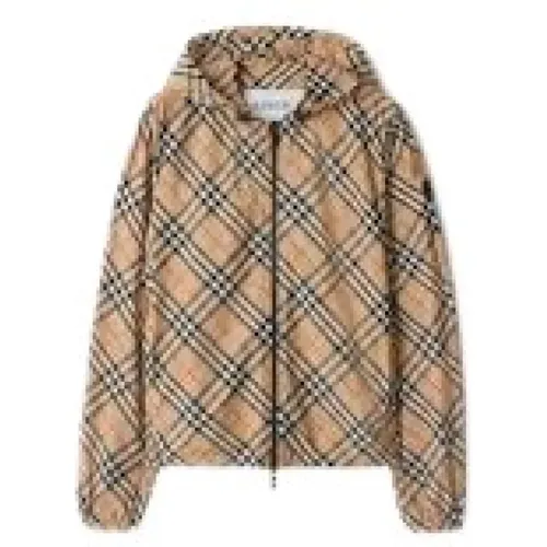 Cardigans, female, , Size: M Check Wool-Blend Cardigan - Burberry - Modalova