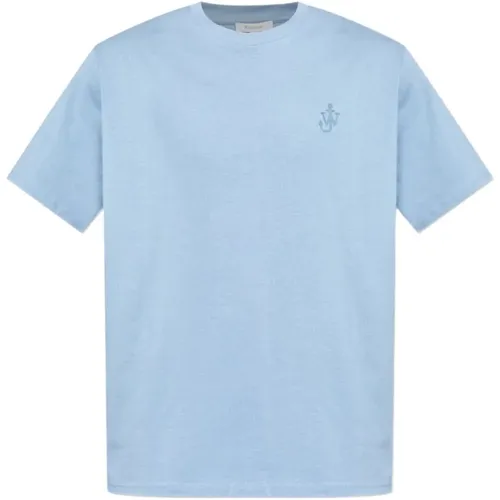 T-Shirts, male, , Size: M Embroidered Logo Crew Neck Shirt - JW Anderson - Modalova