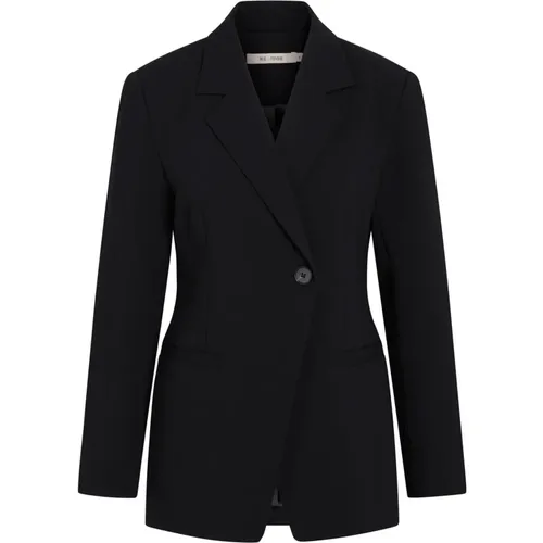 Schwarzer Blazer mit Abgesenkter Schulter , Damen, Größe: L - RUE de FEMME - Modalova