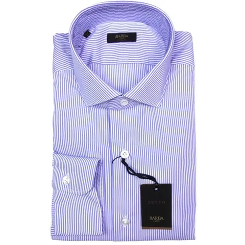 Striped white and shirt Cult model , male, Sizes: 4XL, 3XL, 5XL - Barba Napoli - Modalova