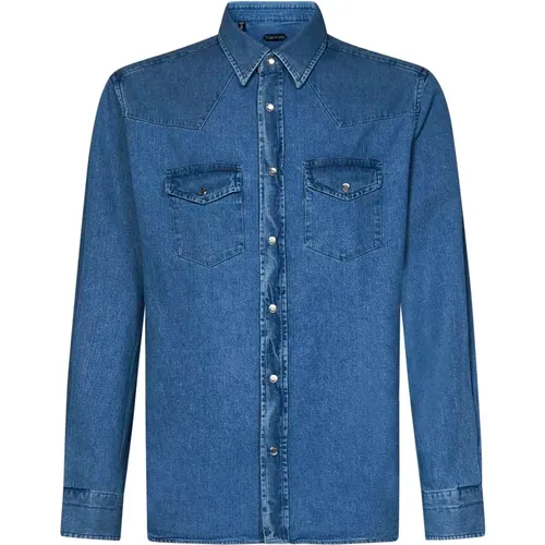 Snap Button Shirt , male, Sizes: L, XL - Tom Ford - Modalova