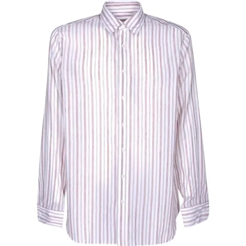 Cotton Linen Shirt with Long Sleees , male, Sizes: S, M, L - Lardini - Modalova