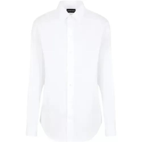Klassisches Weißes T-Shirt mit Langen Ärmeln , Herren, Größe: L - Emporio Armani - Modalova