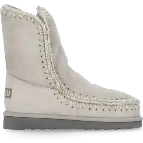 Ivory Shearling Boots with Wool Stitching , female, Sizes: 4 UK - Mou - Modalova