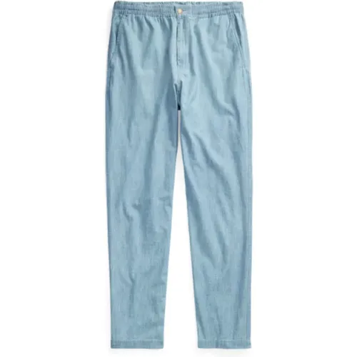 Chinos, male, , Size: XS Elastic Waist Prepster Chambray Pants - Polo Ralph Lauren - Modalova