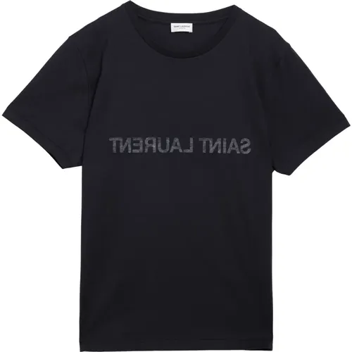 Kurzarm Rundhals T-Shirt - Saint Laurent - Modalova