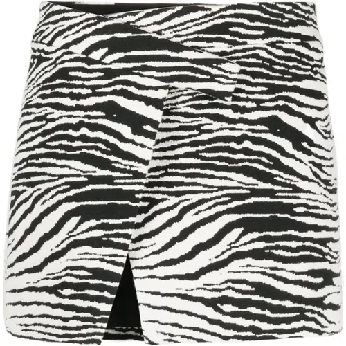 Clow Zebra-Print Mini Skirt , female, Sizes: XS - The Attico - Modalova