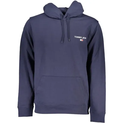 Hoodies, male, , Size: M Hooded Cotton Sweatshirt with Logo Print - Tommy Hilfiger - Modalova