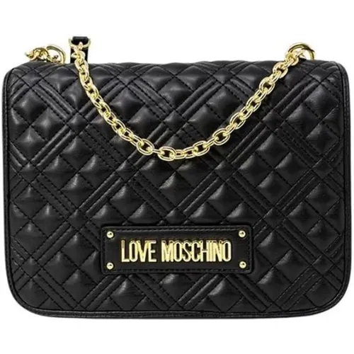 Shoulder Bags, female, , Size: ONE SIZE Structured Polyurethane Handbag Autumn/Winter Collection - Love Moschino - Modalova